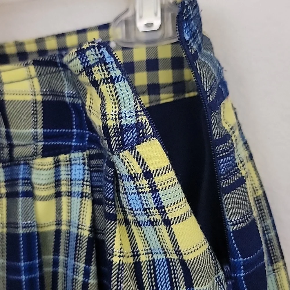Justice Blue & Yellow Plaid Flannel Skorts Girls 14